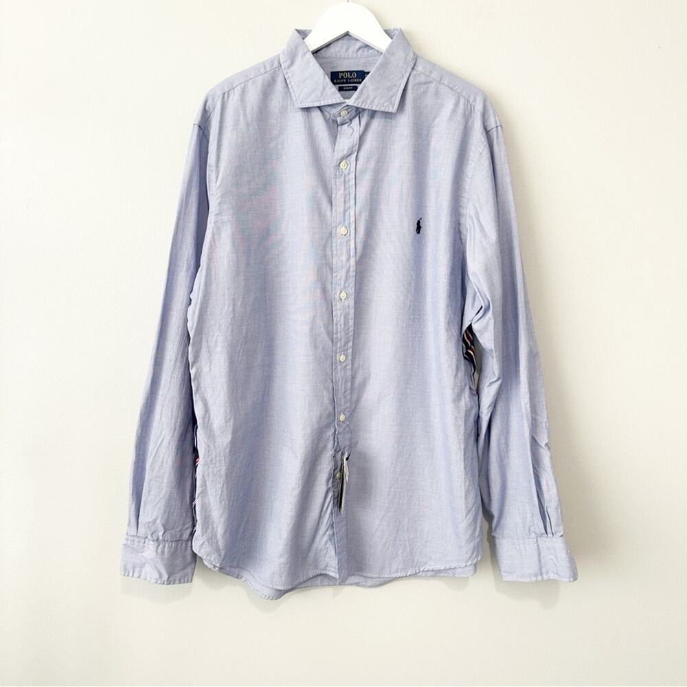 Polo Ralph Lauren slim fit casual button down shirt size XXL NWT new blue men’s